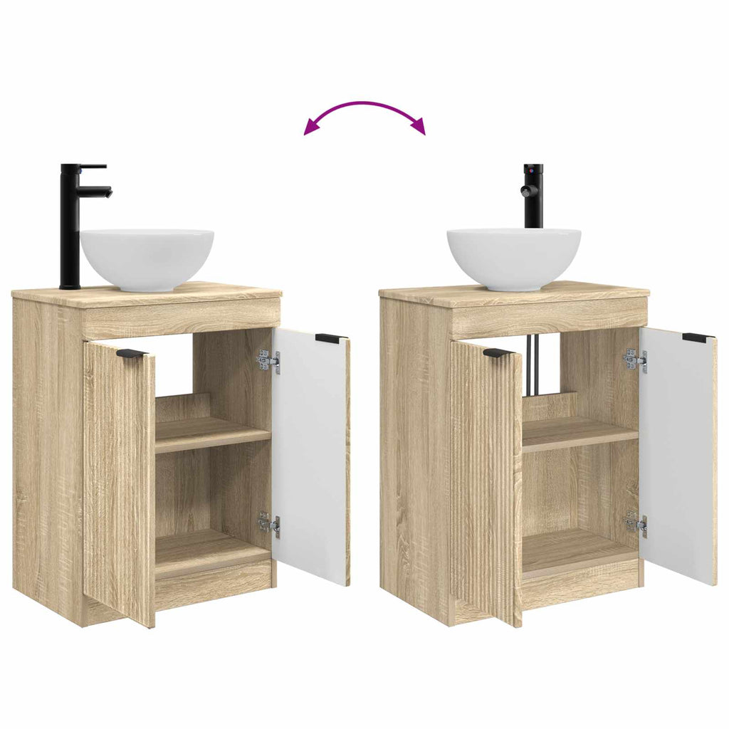 Vanidad de baño con lavabo Roble Sonoma 54 x 35 x 83 cm