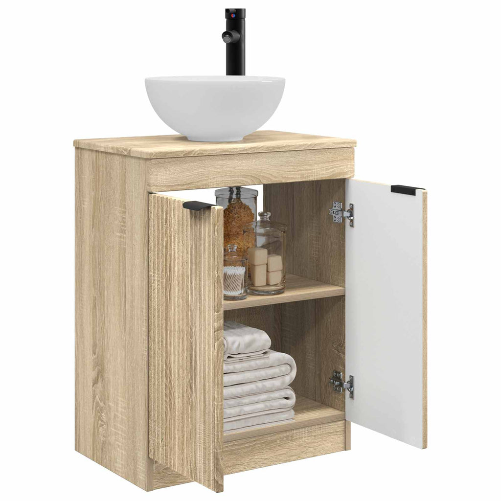 Vanidad de baño con lavabo Roble Sonoma 54 x 35 x 83 cm