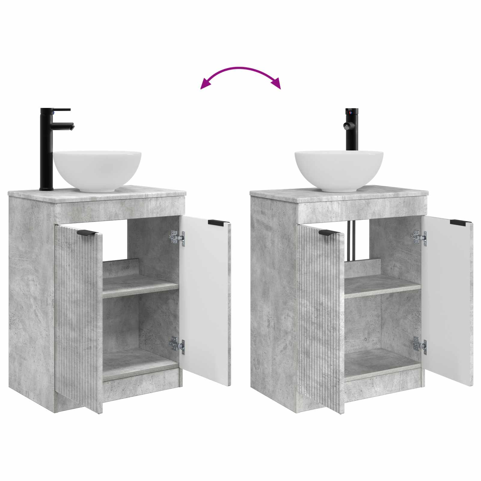 Vanidad de baño con lavabo Gris Hormigón 54 x 35 x 83 cm