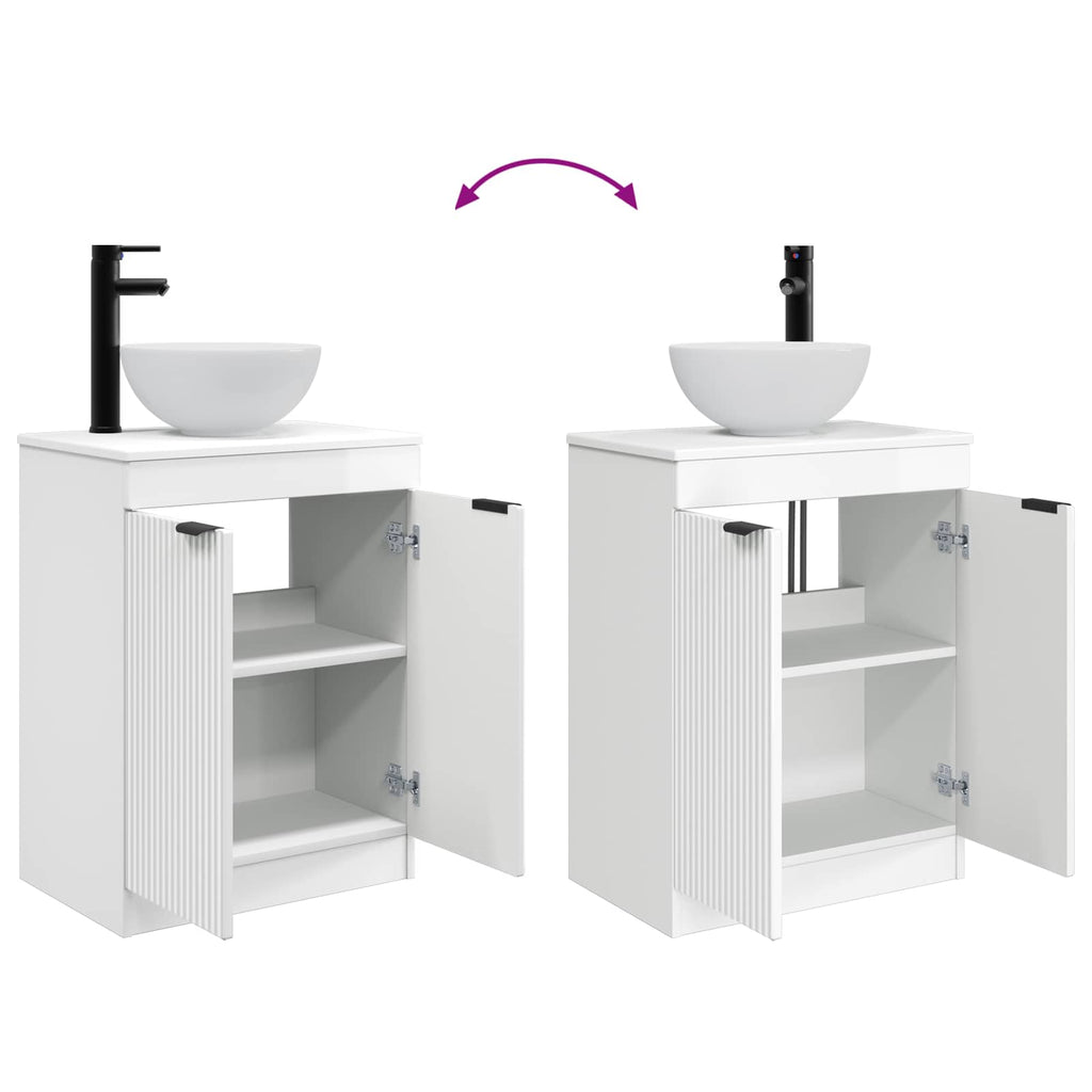 Vanidad de baño con lavabo Blanco Brillante 54 x 35 x 83 cm