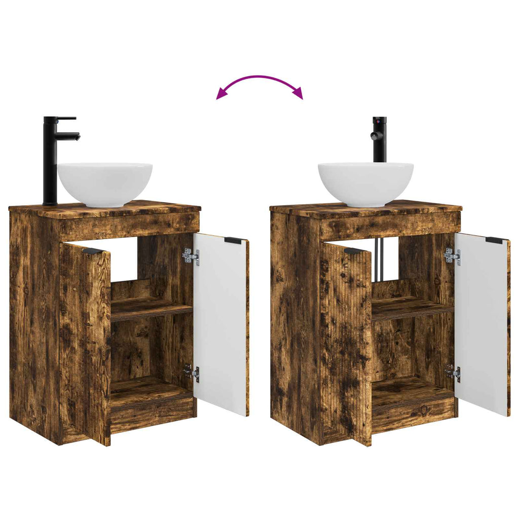 Vanidad de baño con lavabo Roble Ahumado 54 x 35 x 83 cm