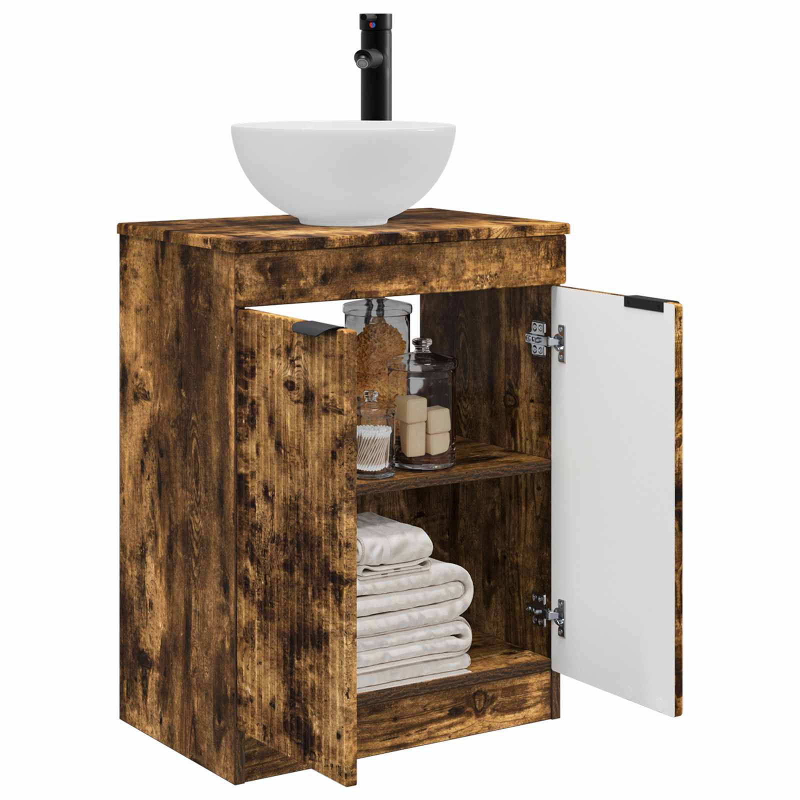 Vanidad de baño con lavabo Roble Ahumado 54 x 35 x 83 cm