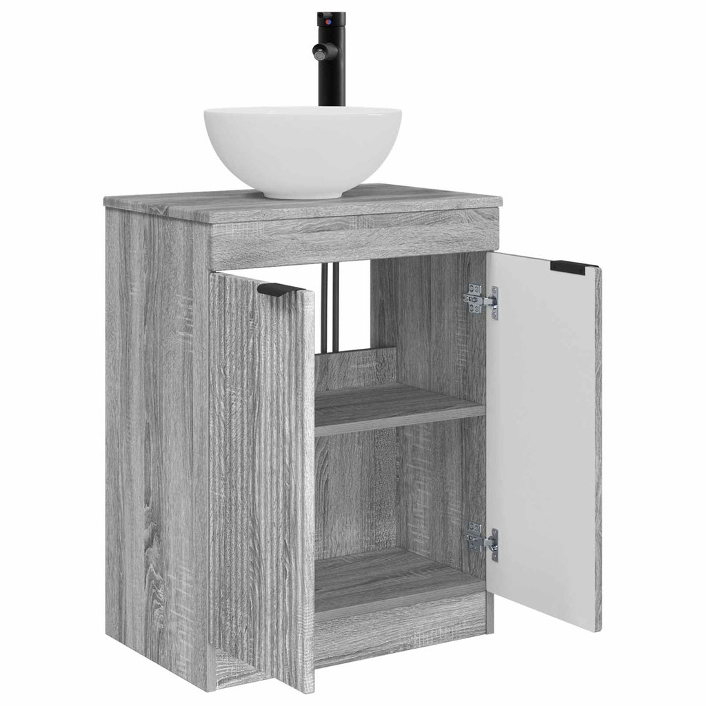 Vanidad de baño con lavabo Sonoma gris 54 x 35 x 83 cm