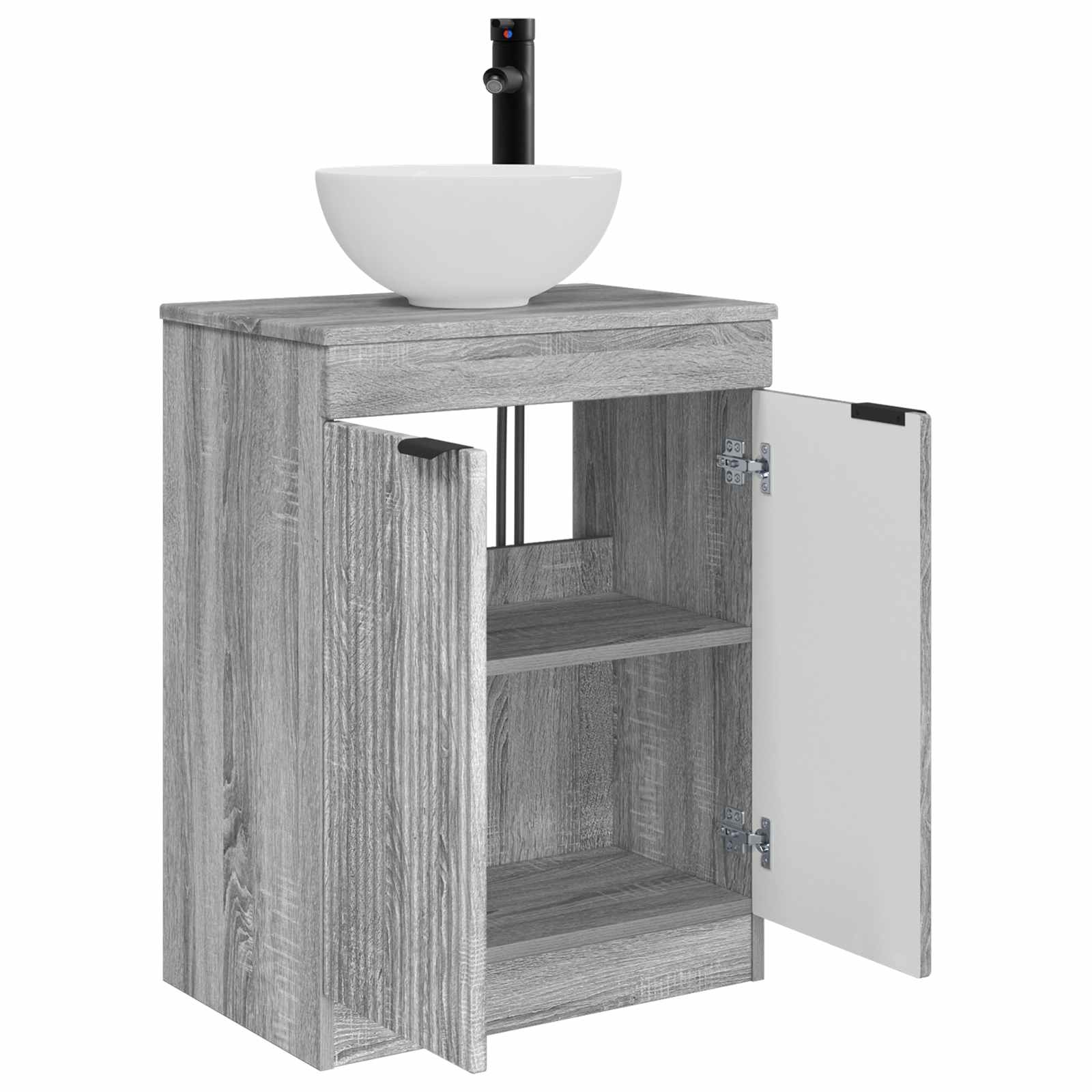 Vanidad de baño con lavabo Sonoma gris 54 x 35 x 83 cm