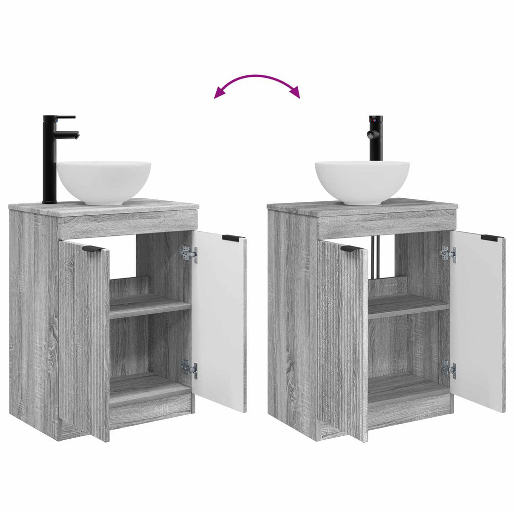 Vanidad de baño con lavabo Sonoma gris 54 x 35 x 83 cm
