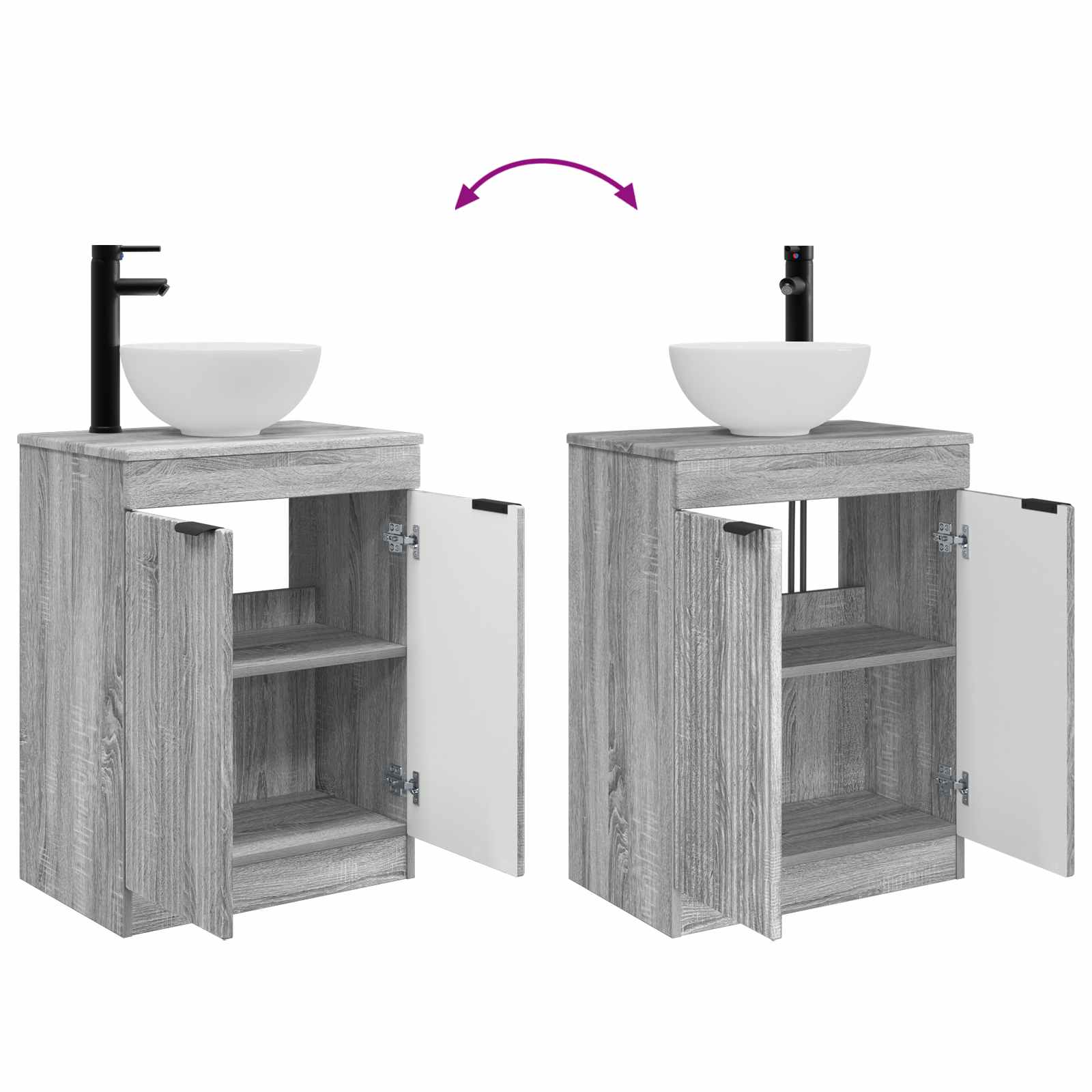 Vanidad de baño con lavabo Sonoma gris 54 x 35 x 83 cm