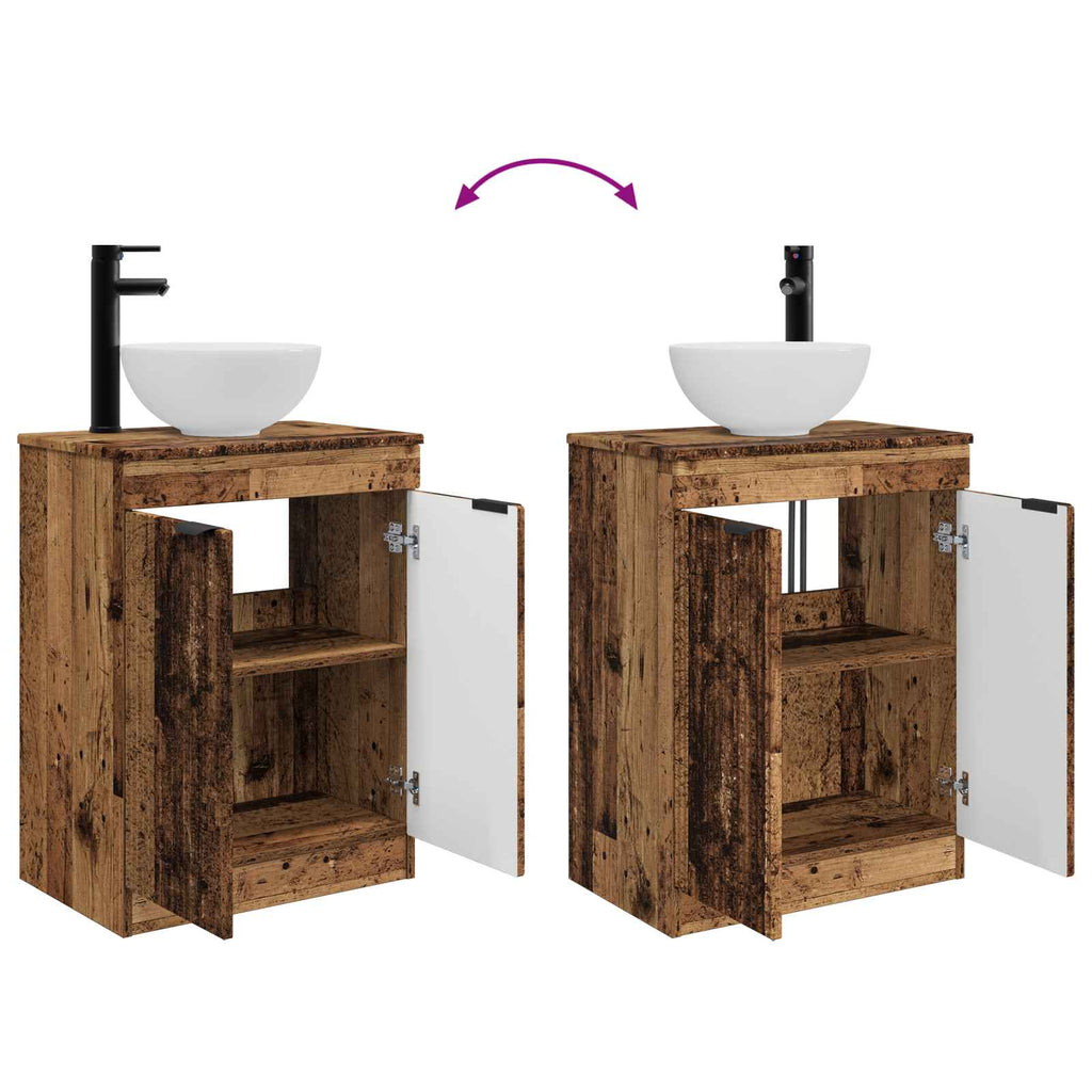 Vanidad de baño con lavabo Madera envejecida 54 x 35 x 83 cm