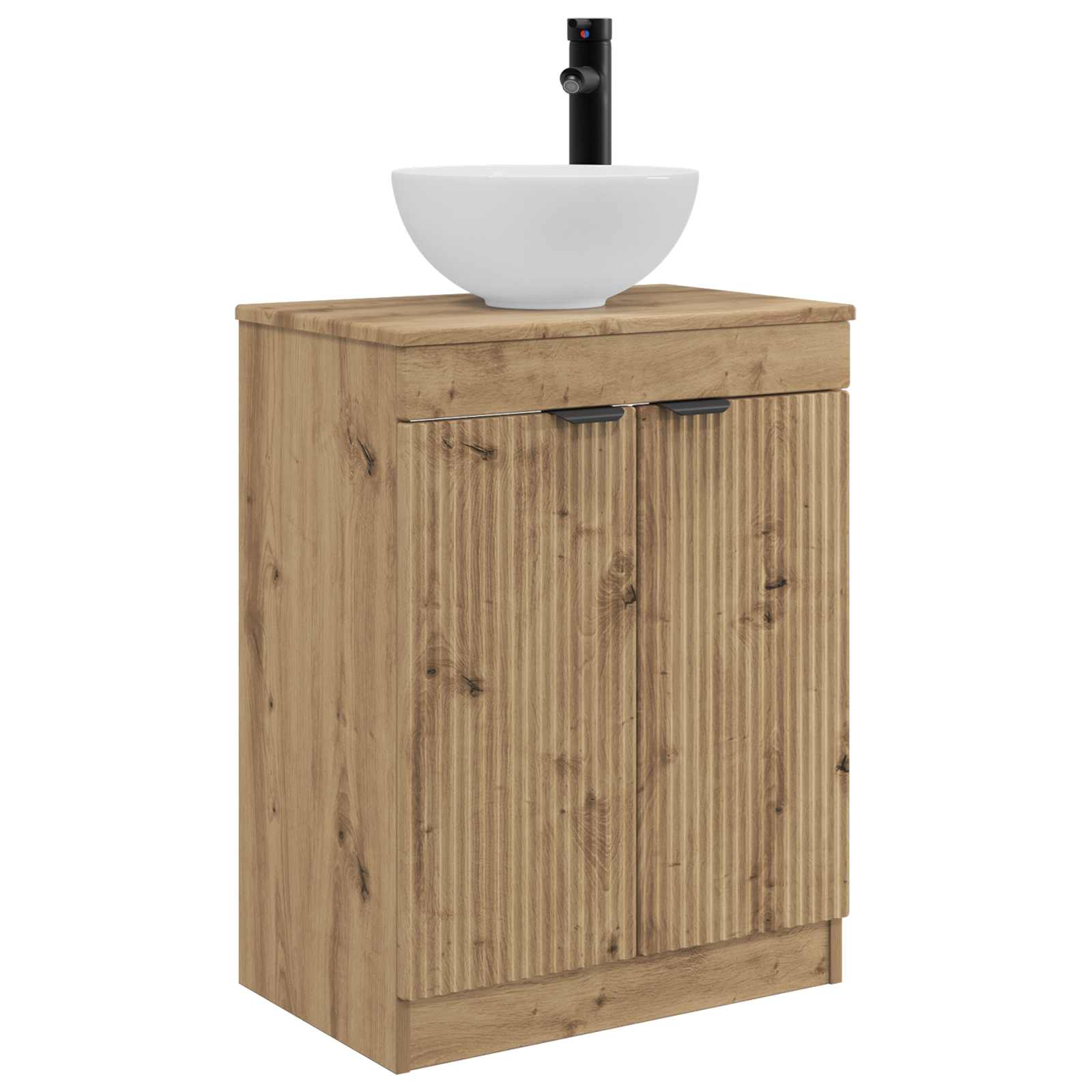 Vanidad de baño con lavabo Roble Artesanal 54 x 35 x 83 cm