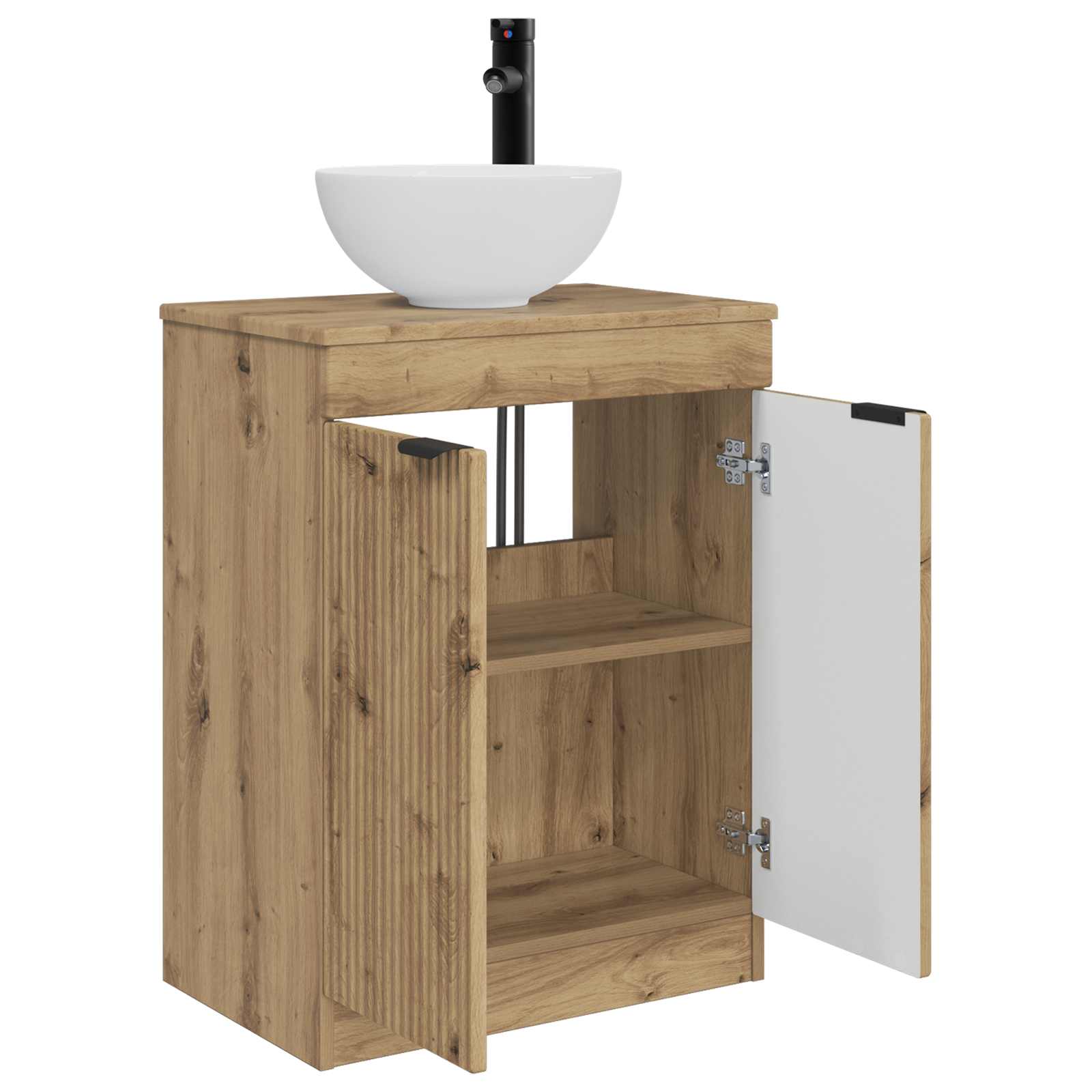 Vanidad de baño con lavabo Roble Artesanal 54 x 35 x 83 cm