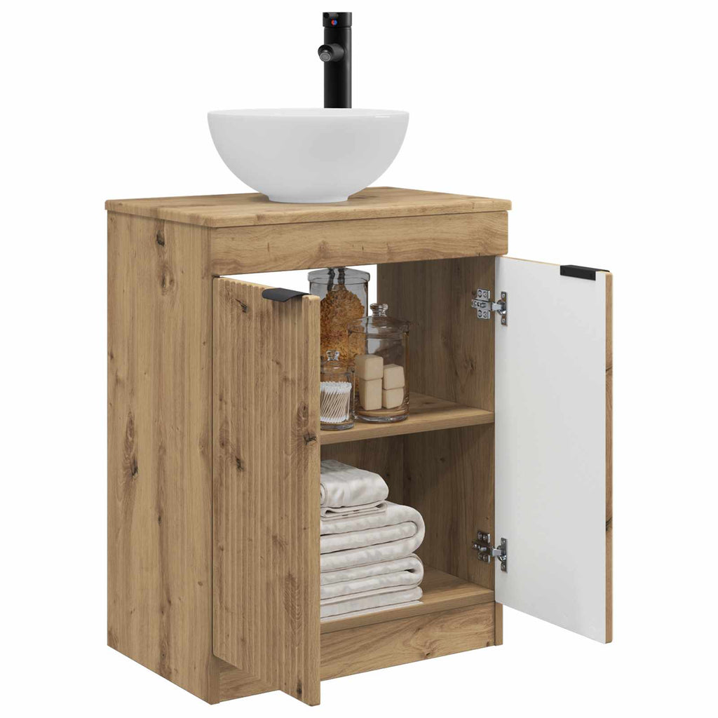 Vanidad de baño con lavabo Roble Artesanal 54 x 35 x 83 cm