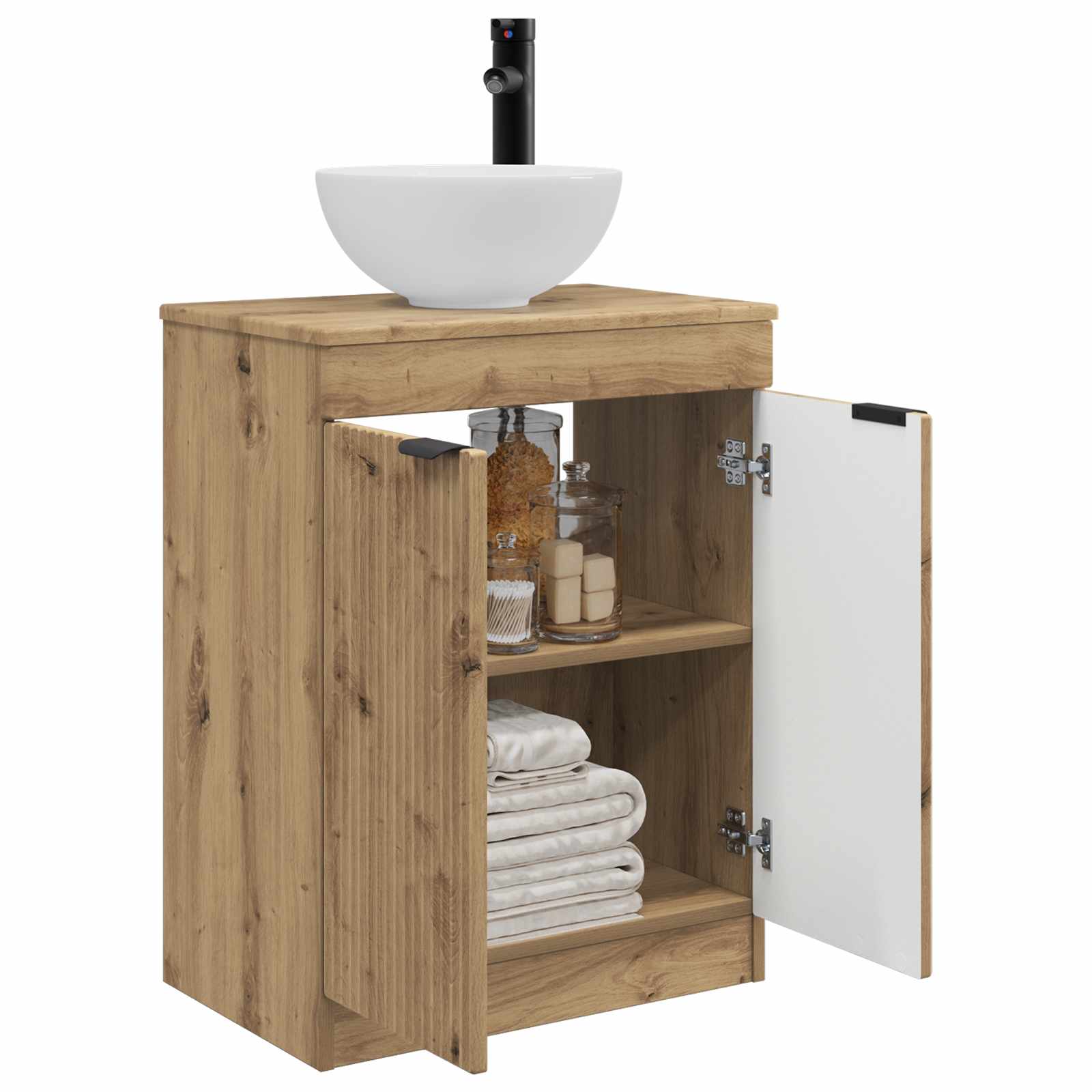 Vanidad de baño con lavabo Roble Artesanal 54 x 35 x 83 cm