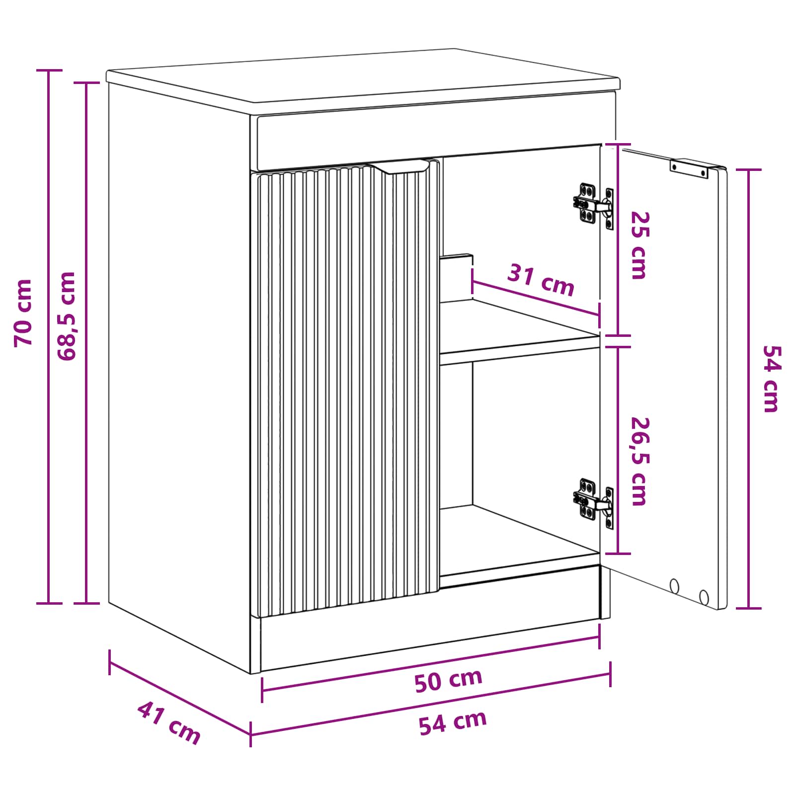 Mueble de Cuarto de Baño Blanco 54 x 41 x 70 cm