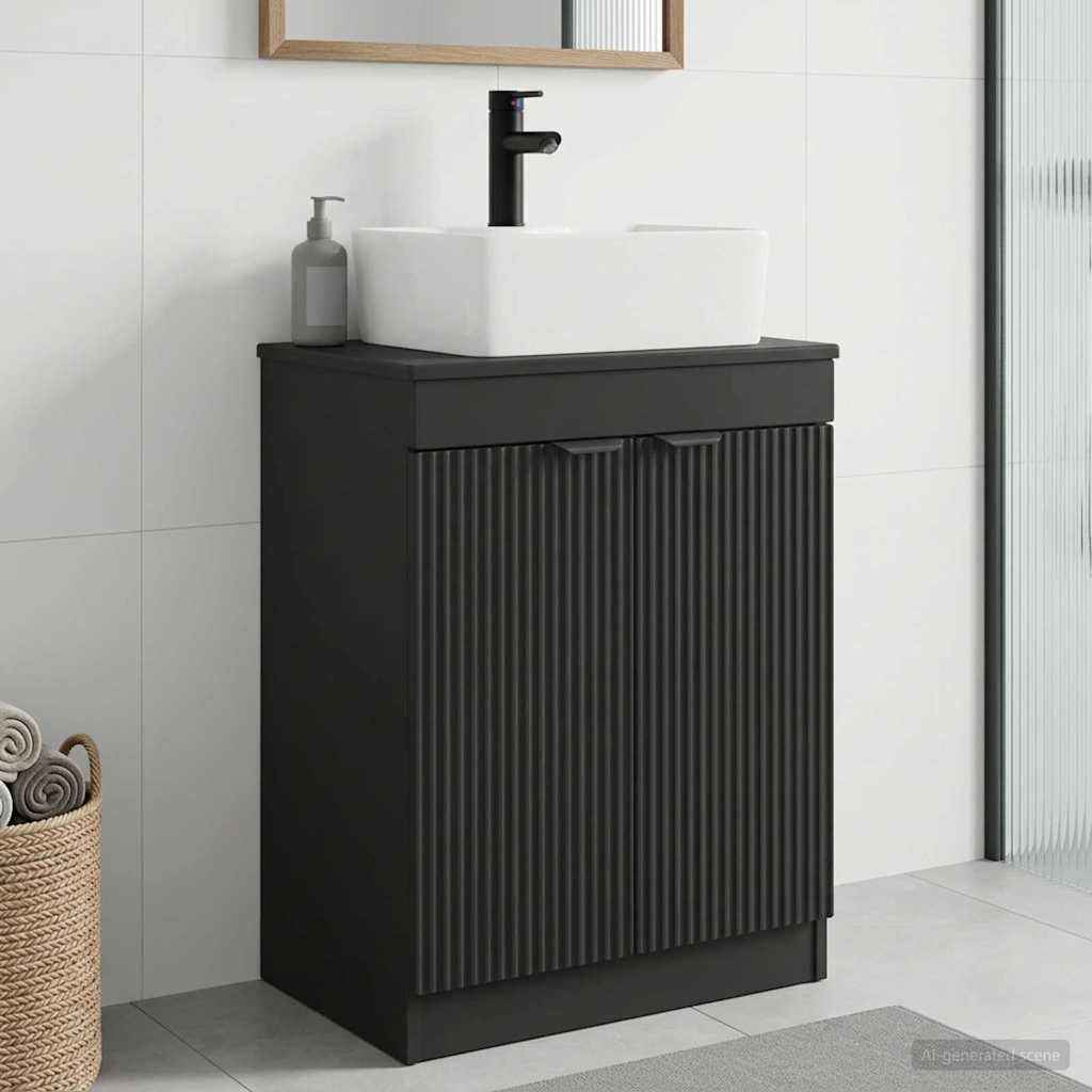 Vanidad de baño con lavabo Negro 54 x 35 x 83 cm