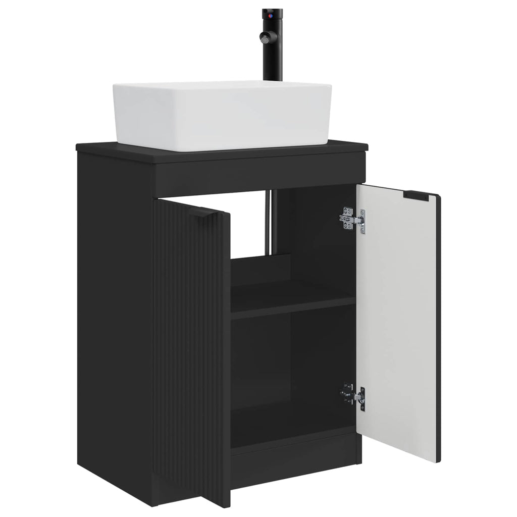 Vanidad de baño con lavabo Negro 54 x 35 x 83 cm