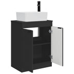 Vanidad de baño con lavabo Negro 54 x 35 x 83 cm