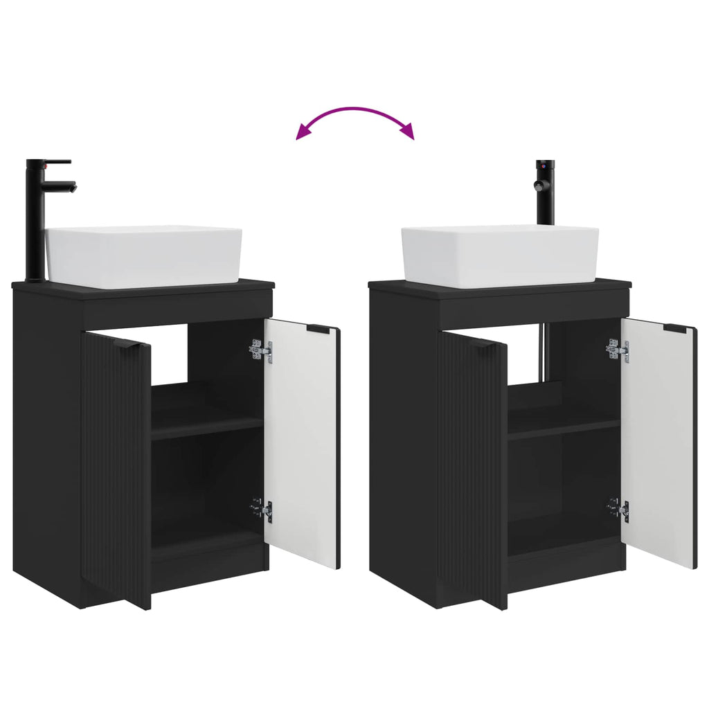 Vanidad de baño con lavabo Negro 54 x 35 x 83 cm