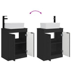 Vanidad de baño con lavabo Negro 54 x 35 x 83 cm