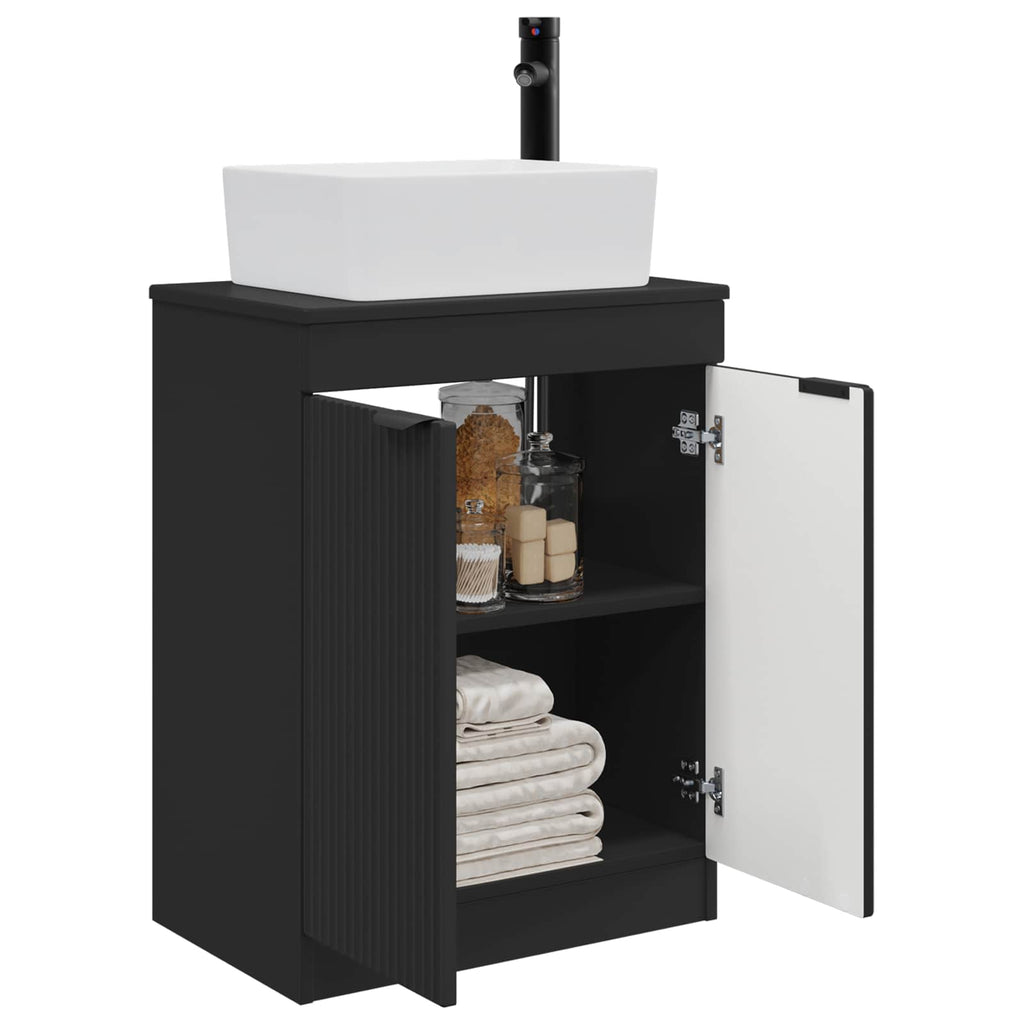 Vanidad de baño con lavabo Negro 54 x 35 x 83 cm
