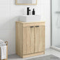 Bathroom vanity unit with sink Sonoma Oak 54 x 35 x 83 cm
