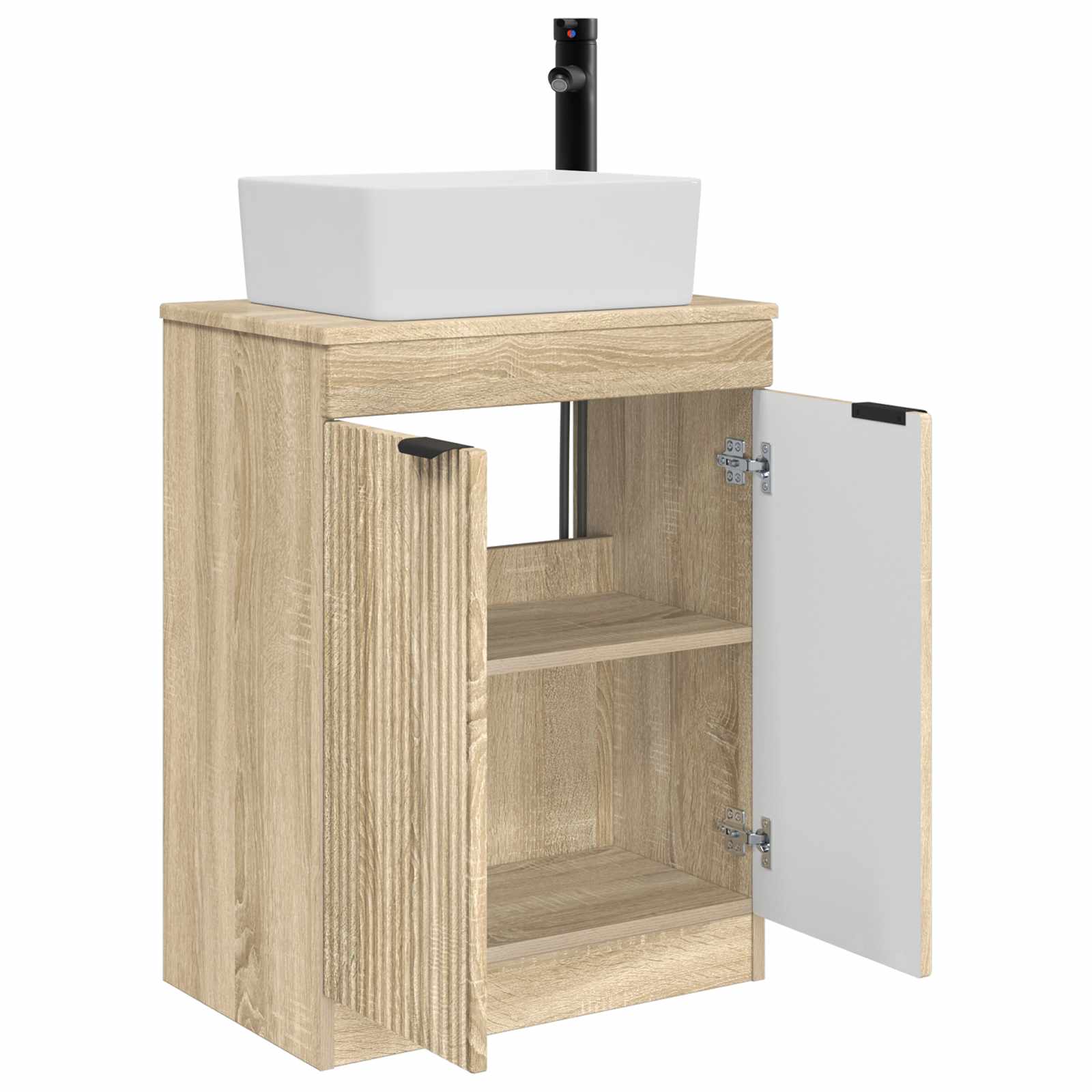 Vanidad de baño con lavabo Roble Sonoma 54 x 35 x 83 cm