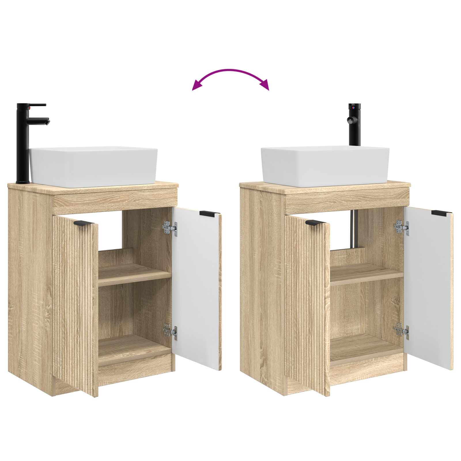 Vanidad de baño con lavabo Roble Sonoma 54 x 35 x 83 cm