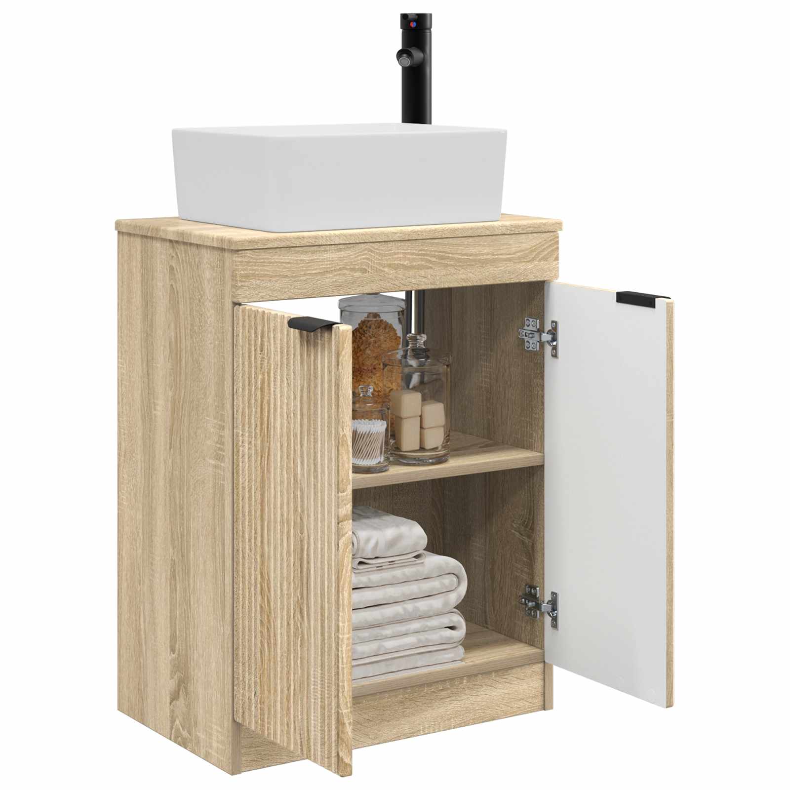 Vanidad de baño con lavabo Roble Sonoma 54 x 35 x 83 cm