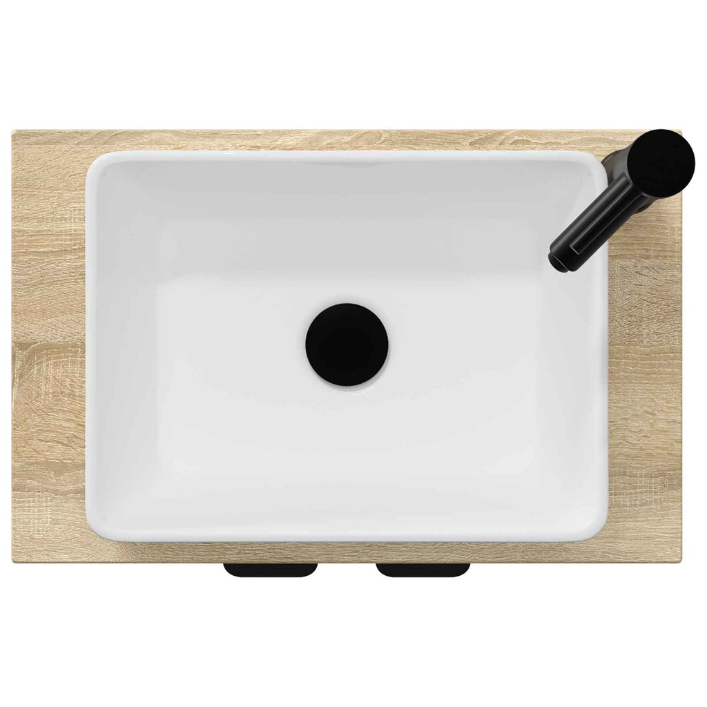 Vanidad de baño con lavabo Roble Sonoma 54 x 35 x 83 cm