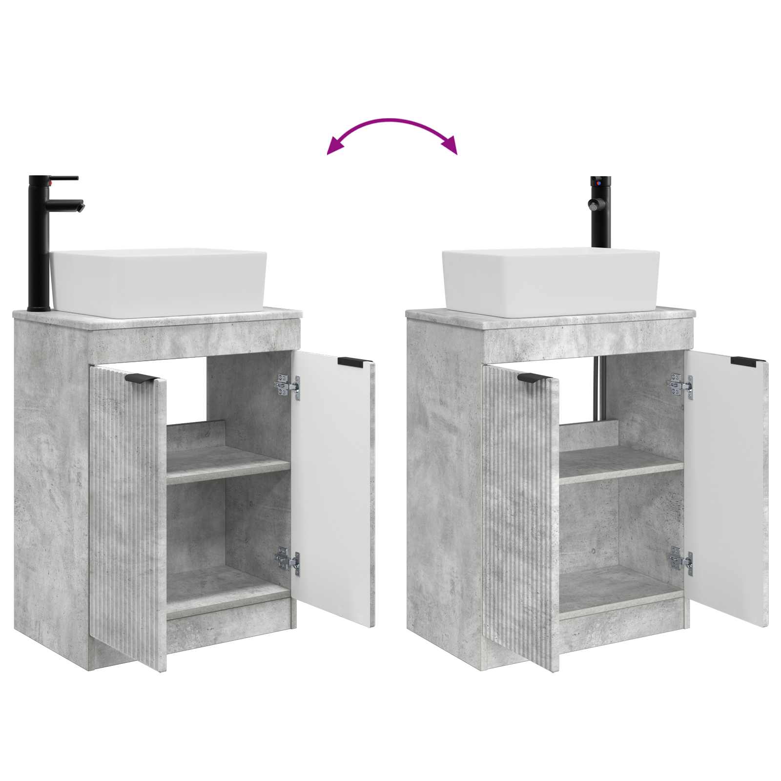 Vanidad de baño con lavabo Gris Hormigón 54 x 35 x 83 cm
