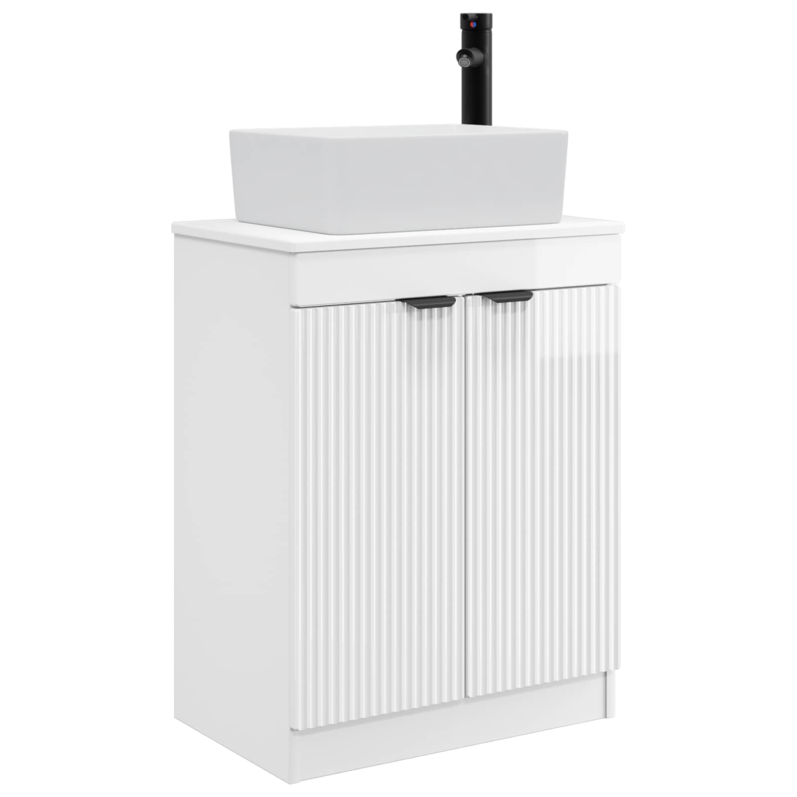 Vanidad de baño con lavabo Blanco Brillante 54 x 35 x 83 cm