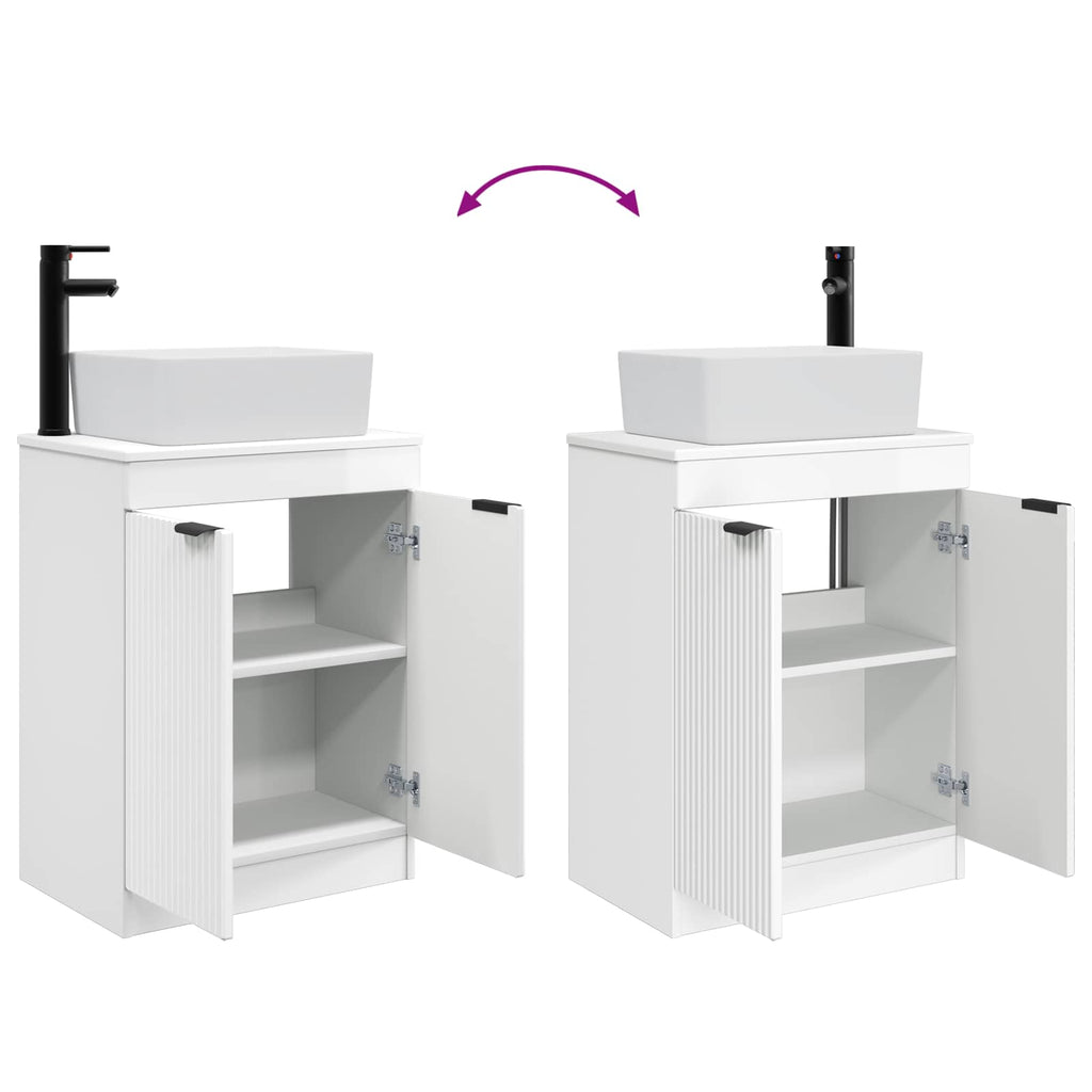 Vanidad de baño con lavabo Blanco Brillante 54 x 35 x 83 cm