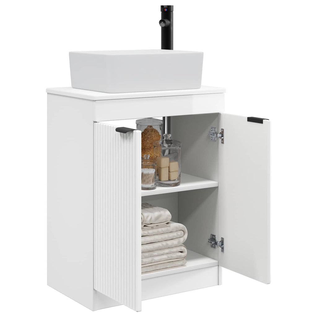 Vanidad de baño con lavabo Blanco Brillante 54 x 35 x 83 cm