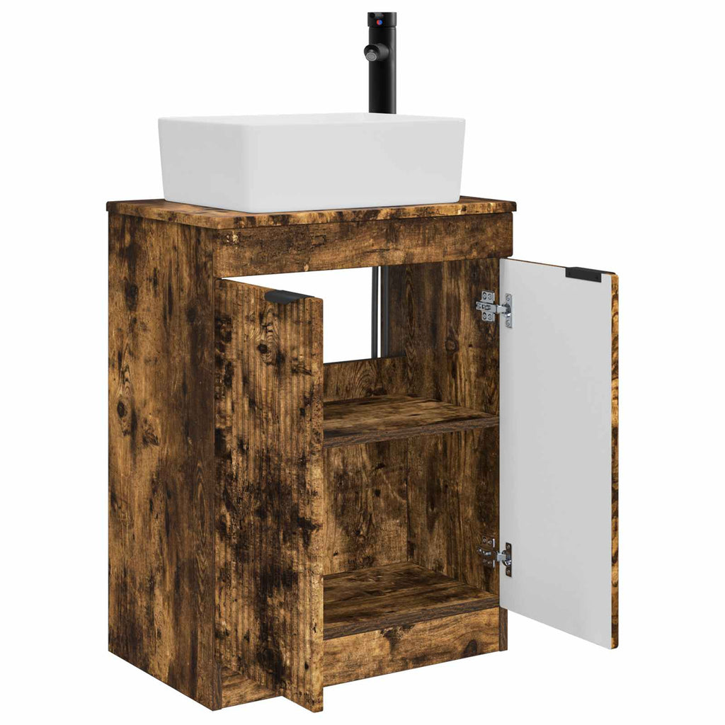 Vanidad de baño con lavabo Roble Ahumado 54 x 35 x 83 cm