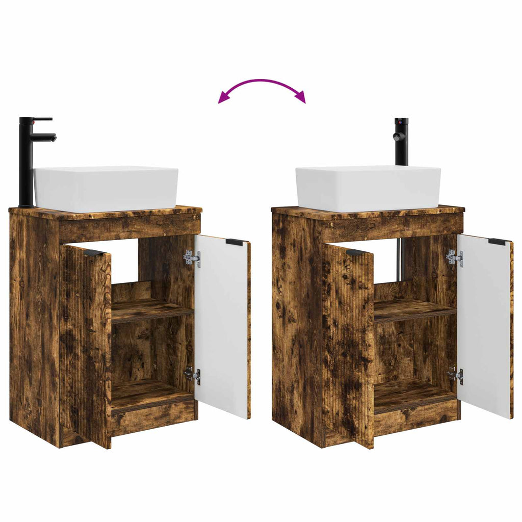 Vanidad de baño con lavabo Roble Ahumado 54 x 35 x 83 cm