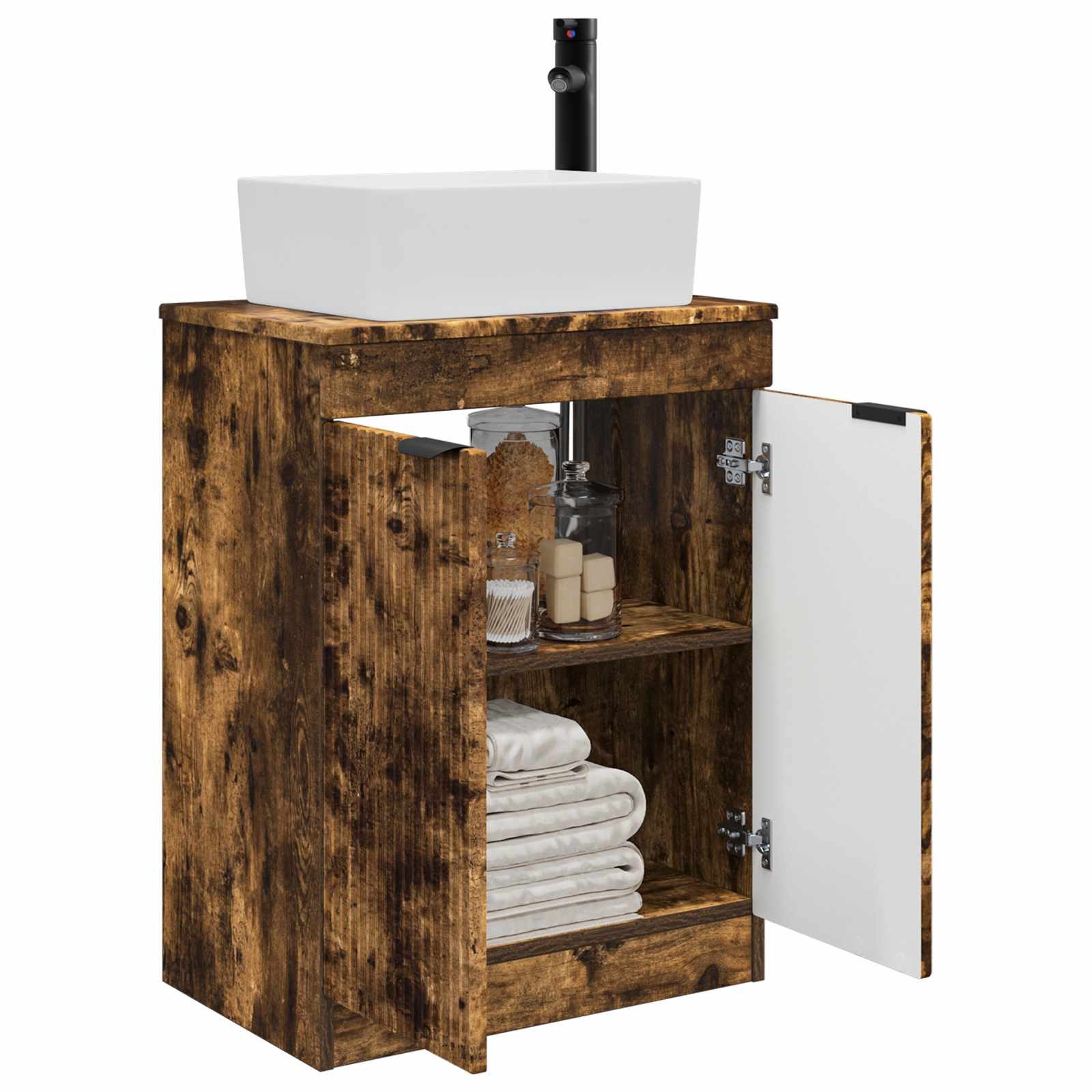 Vanidad de baño con lavabo Roble Ahumado 54 x 35 x 83 cm
