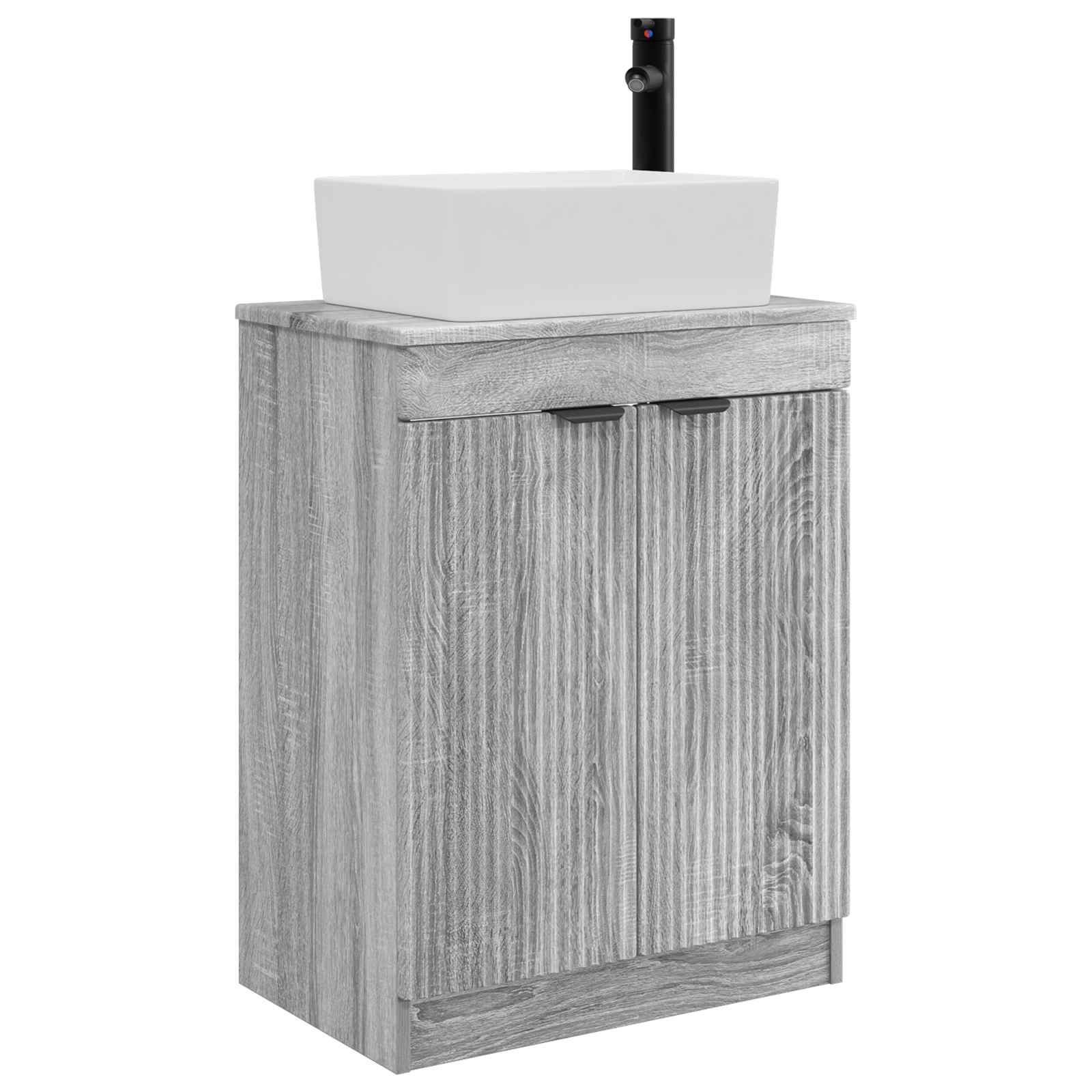 Vanidad de baño con lavabo Sonoma gris 54 x 35 x 83 cm