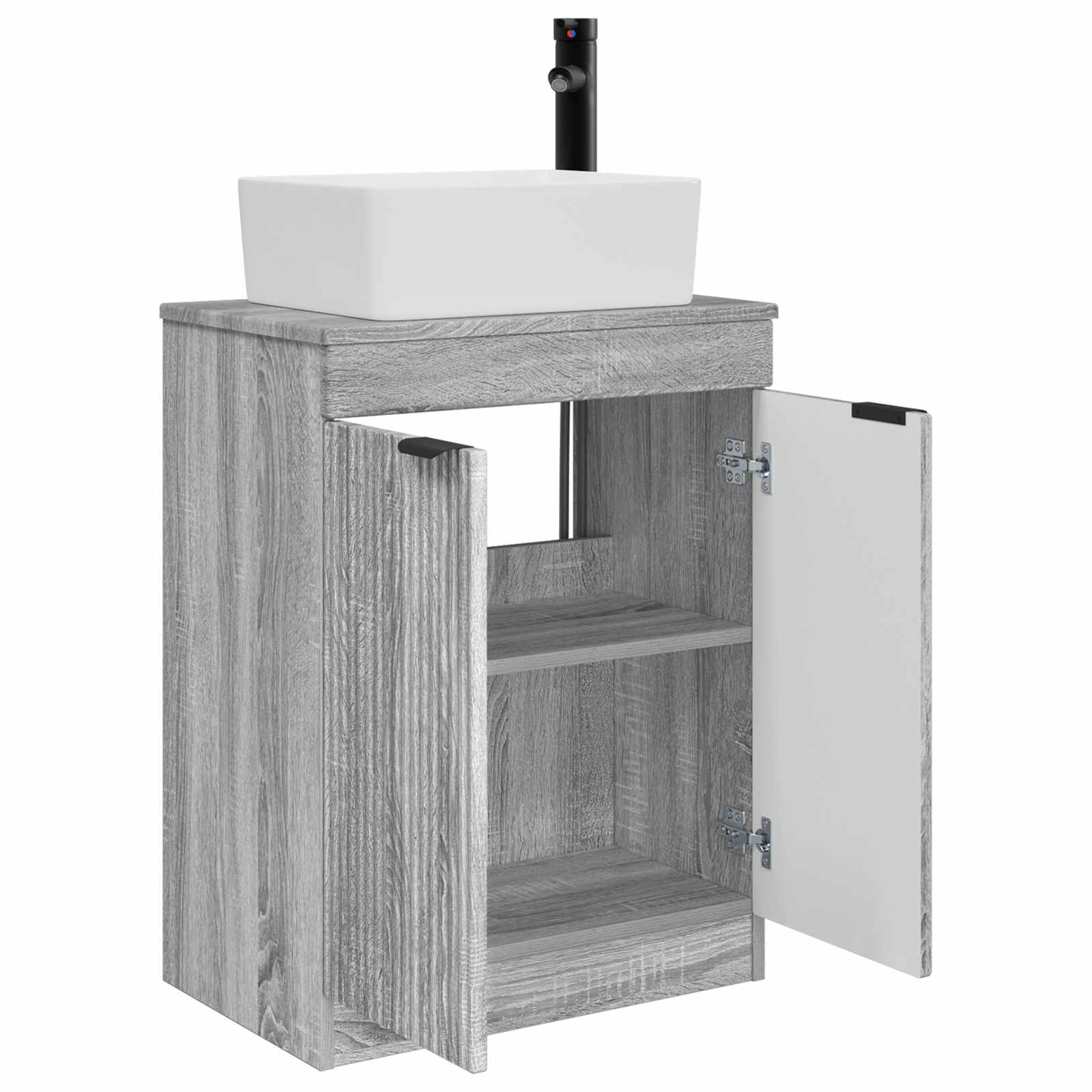 Vanidad de baño con lavabo Sonoma gris 54 x 35 x 83 cm