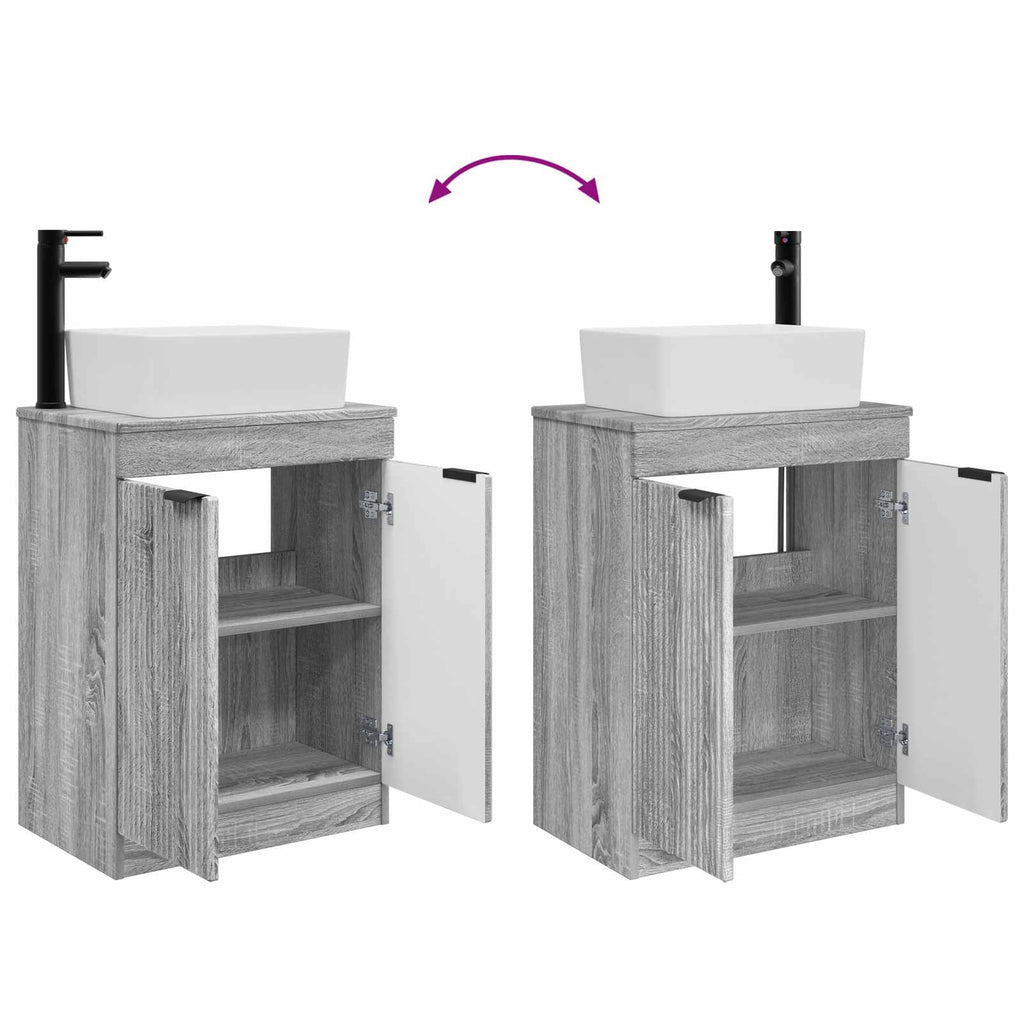 Vanidad de baño con lavabo Sonoma gris 54 x 35 x 83 cm