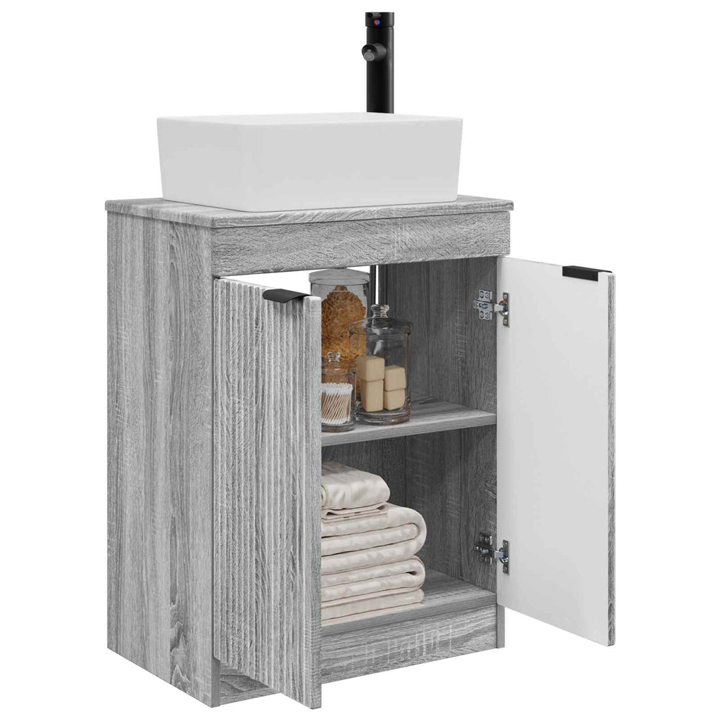 Vanidad de baño con lavabo Sonoma gris 54 x 35 x 83 cm
