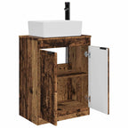 Vanidad de baño con lavabo Madera envejecida 54 x 35 x 83 cm