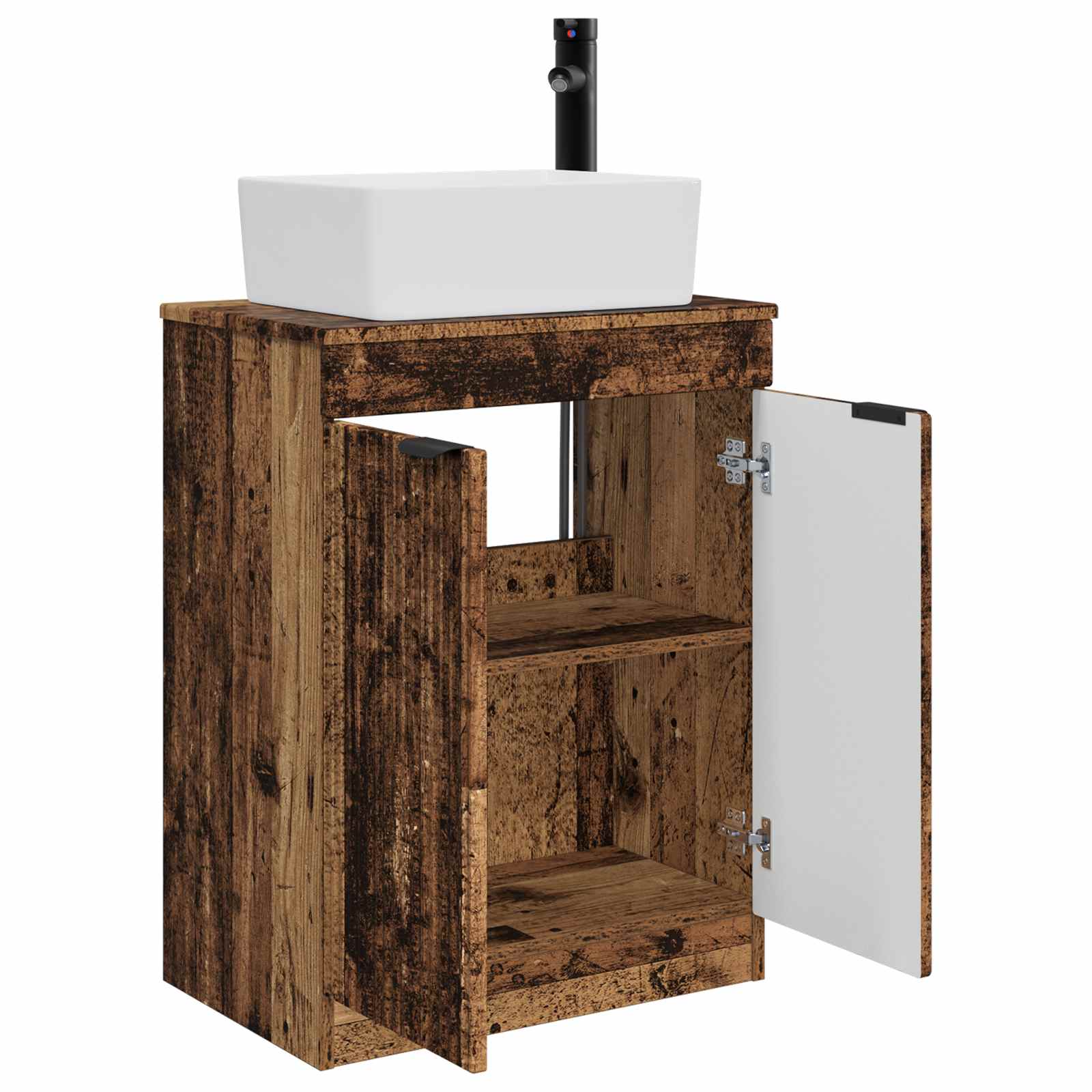 Vanidad de baño con lavabo Madera envejecida 54 x 35 x 83 cm