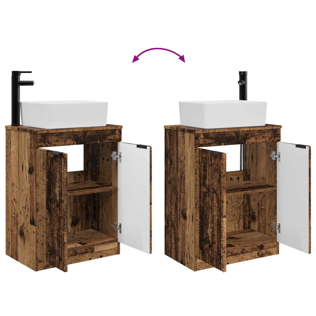 Vanidad de baño con lavabo Madera envejecida 54 x 35 x 83 cm