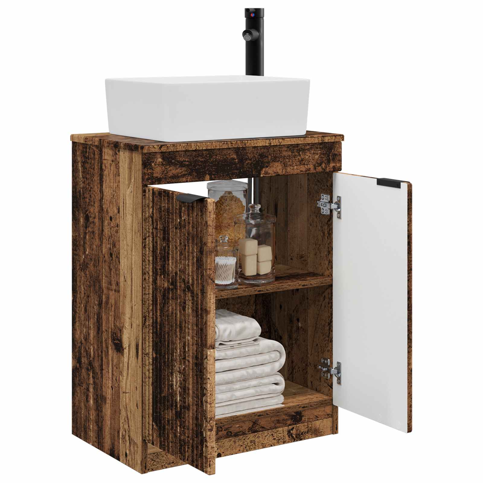 Vanidad de baño con lavabo Madera envejecida 54 x 35 x 83 cm