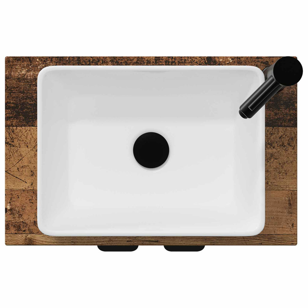 Vanidad de baño con lavabo Madera envejecida 54 x 35 x 83 cm