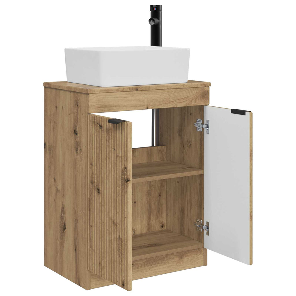 Vanidad de baño con lavabo Roble Artesanal 54 x 35 x 83 cm