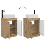 Vanidad de baño con lavabo Roble Artesanal 54 x 35 x 83 cm
