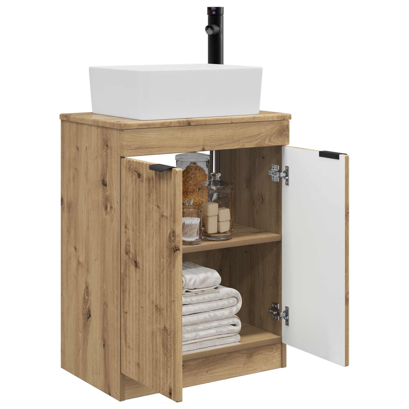 Vanidad de baño con lavabo Roble Artesanal 54 x 35 x 83 cm