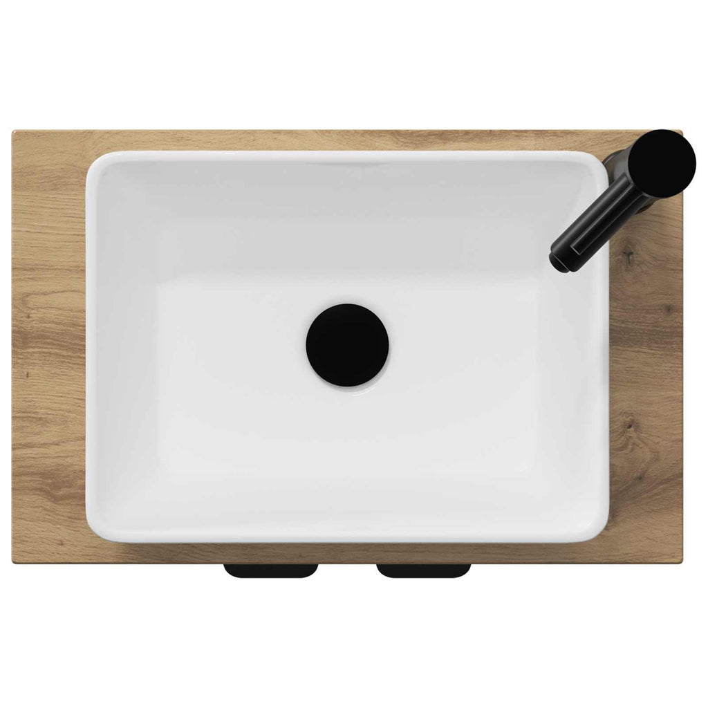 Vanidad de baño con lavabo Roble Artesanal 54 x 35 x 83 cm