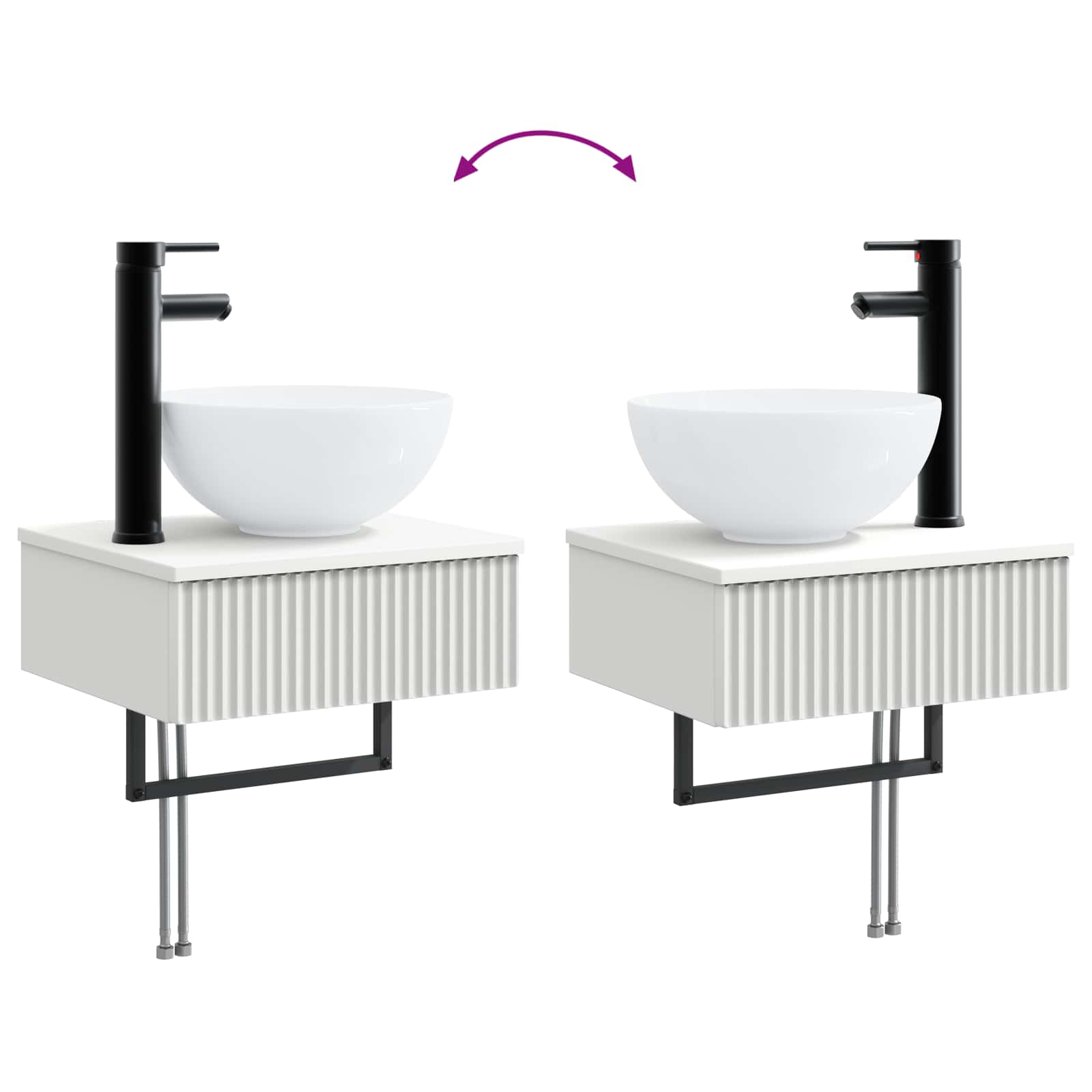 Lavabo de Lavado Montado en la Pared Blanco 40 x 35 x 39 cm