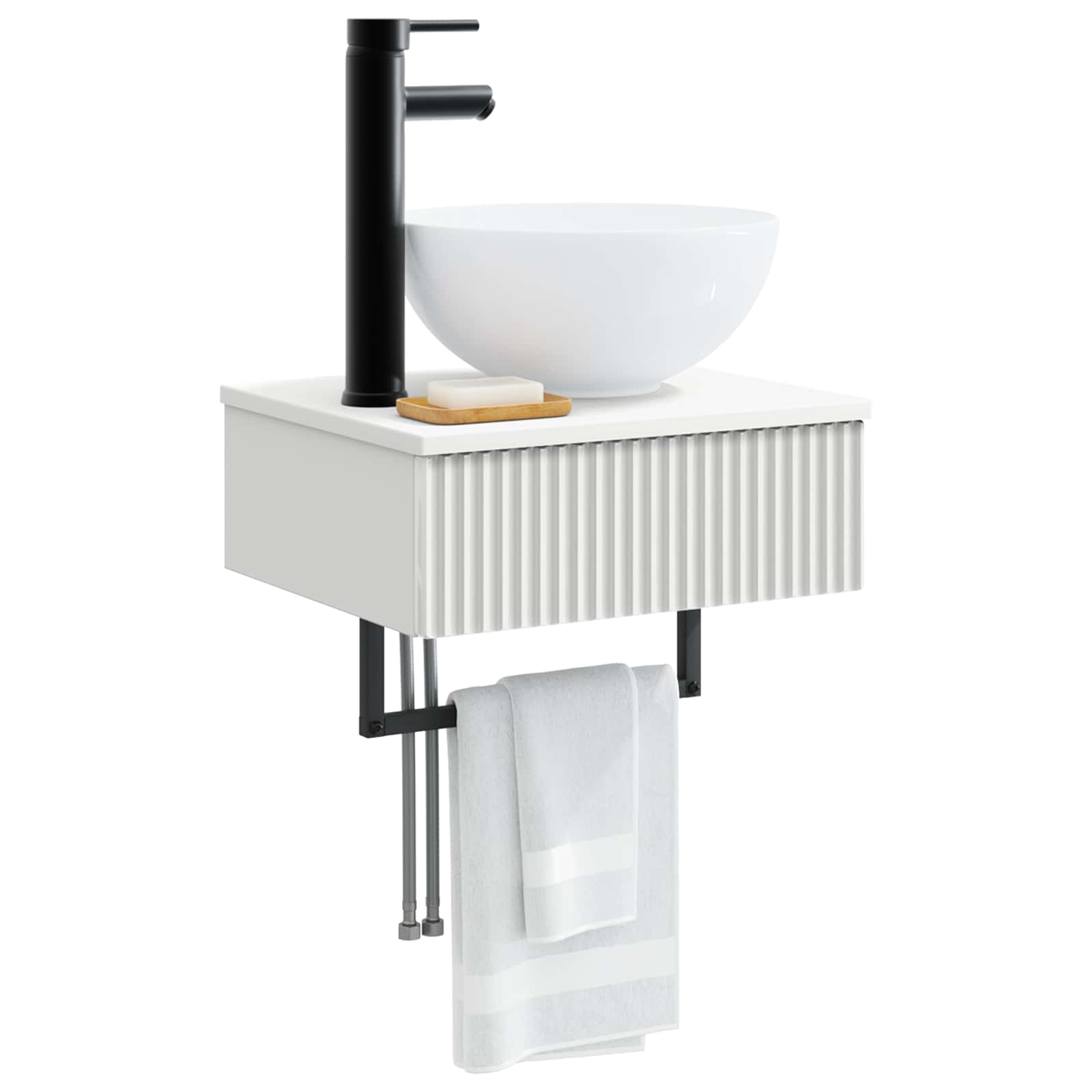 Lavabo de Lavado Montado en la Pared Blanco 40 x 35 x 39 cm