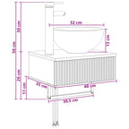 Lavabo de Lavado Montado en la Pared Blanco 40 x 35 x 39 cm